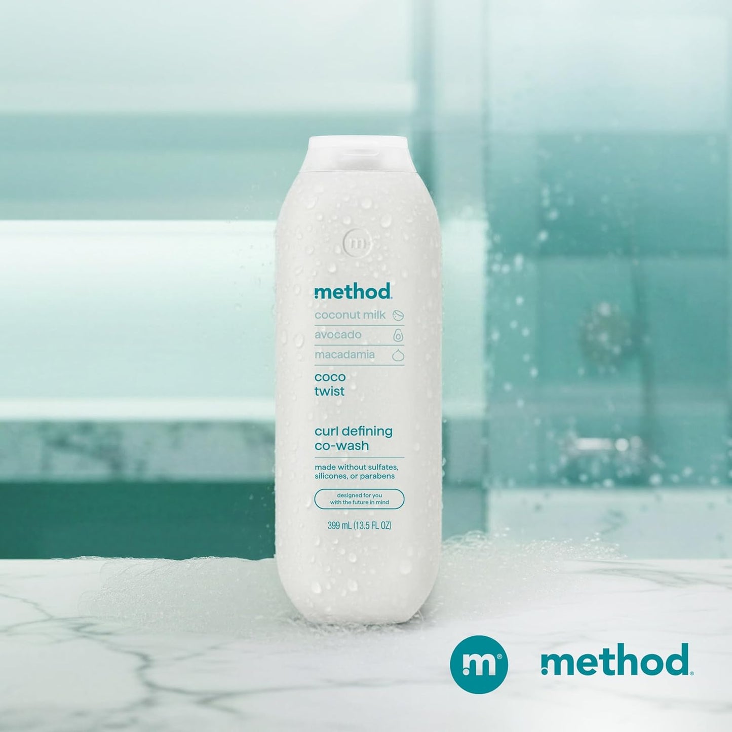 Curl Defining Co-Wash | Method Coco Twist - Moisturizes & Detangles Hair - 13.5 oz, Sulfate & Paraben Free