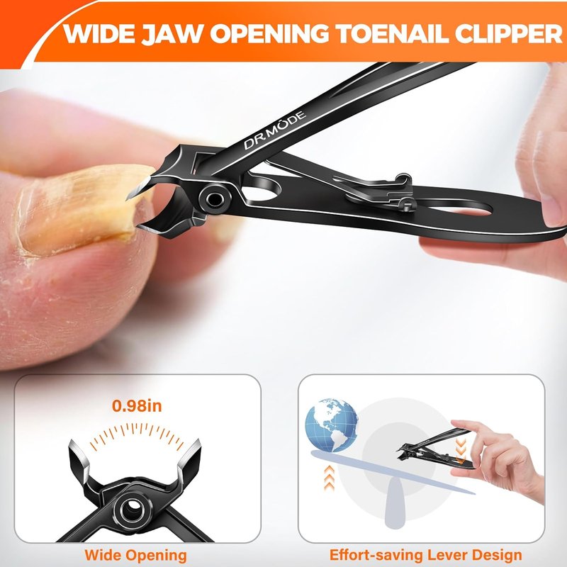 Toenail Clippers for Seniors - Large Slanted Nail Clippers for Thick Ingrown Nails | Angled Head Design