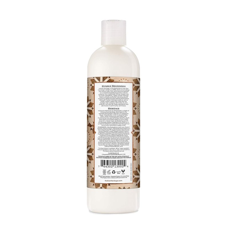 Nubian Heritage Body Wash - Raw Shea Butter for Dry Skin | Paraben-Free, 13 Fl Oz (Pack of 2)
