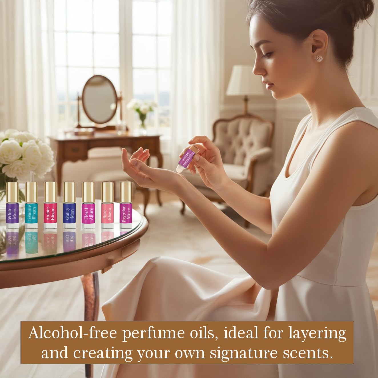 Zoha Perfume Discovery Set | Sample Perfumes for Women & Men with Fresh, Floral & Musk Scents | Alcohol-free Layering Perfume Oils | Travel Size Long Lasting Fragrance Sampler | 7 Scents of 2ml