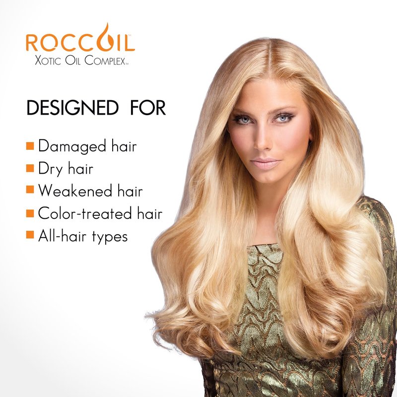 Rocco Donna Ultra Reconstructive Macadamia Mask, Intense Hair Repair, Restructures and Fortifies, Adds Elasticity and Shine, Macadamia Oil and Roccoil Xotic Oil Complex, All Hair Types, 8 oz
