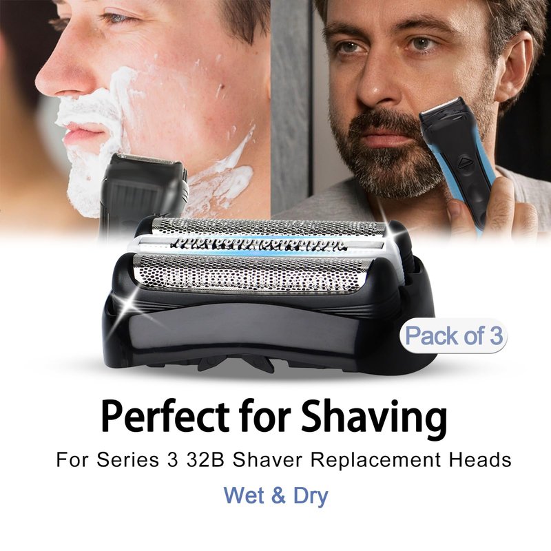 VIDSA 3 Pack 32B S3 Electric Replacement Heads for All Series 3 Shavers, Suitable for S3 3040s 3080s-4 370cc 3070cc 3000s 3010, 3090cc Etc.
