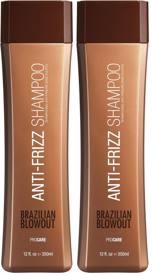 BRAZILIAN BLOWOUT Anti-Frizz Shampoo 12 fl oz for Dry Frizzy Hair (Pack of 2)