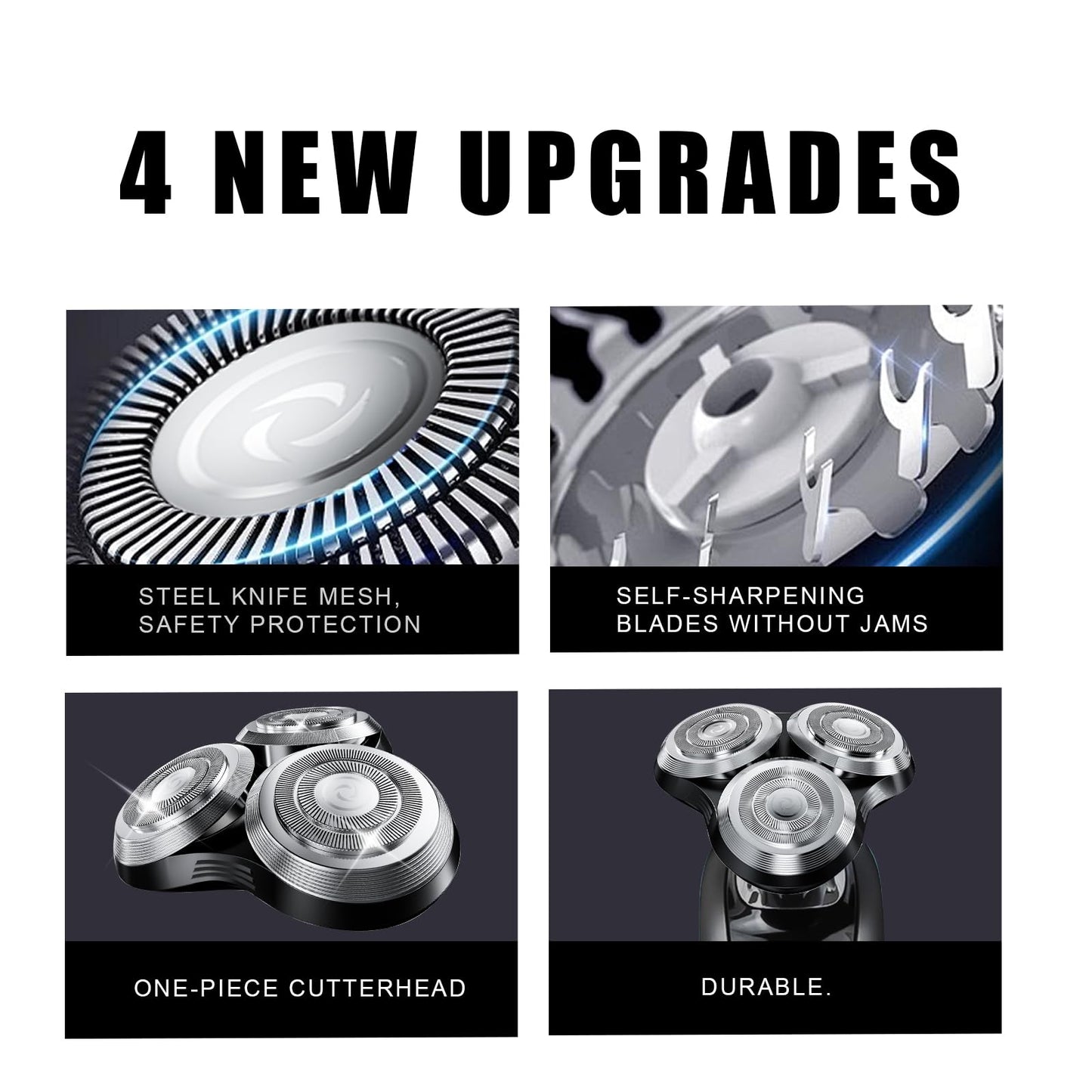 SH90 Replacement Rotary Heads Compatible with Philips Norelco Shavers Series 9000,Replacement Shaver Head with Upgrade Double-Layer Precision Blades for Men's Shaving,3 Packs