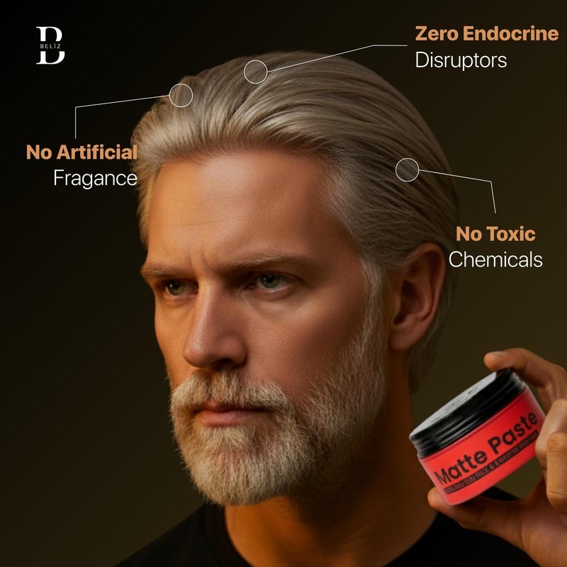 B BELÏZ Hair Paste - Matte Finish, Strong Hold, No Shine, Texturizing & Sculpting, Non Greasy, Water Based, Residue Free, Styling Paste for Men Short to Medium Hair, Thickening & Volumizing - 3.38 Oz