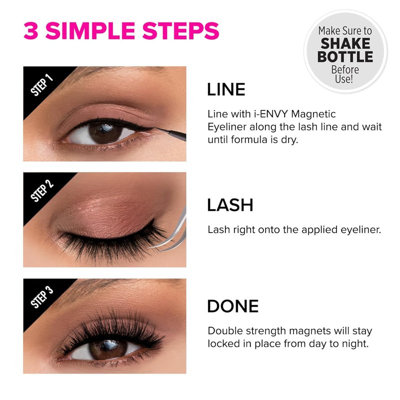 KISS i Envy Magnetic Eyeliner - Wind Resistant Formula for All-Day Wear | Lasts Up to 16 Hours