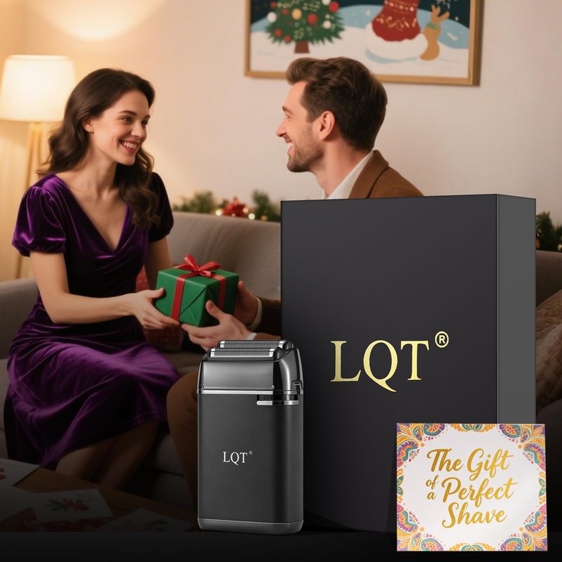LQT Latest 2-in-1 Electric Shaver Facial Mesh Shaver - Portable Cordless Shaver - Hidden Trimmer and Fast Charging Function - (3150 Mesh Holes, 60 Blades) Black