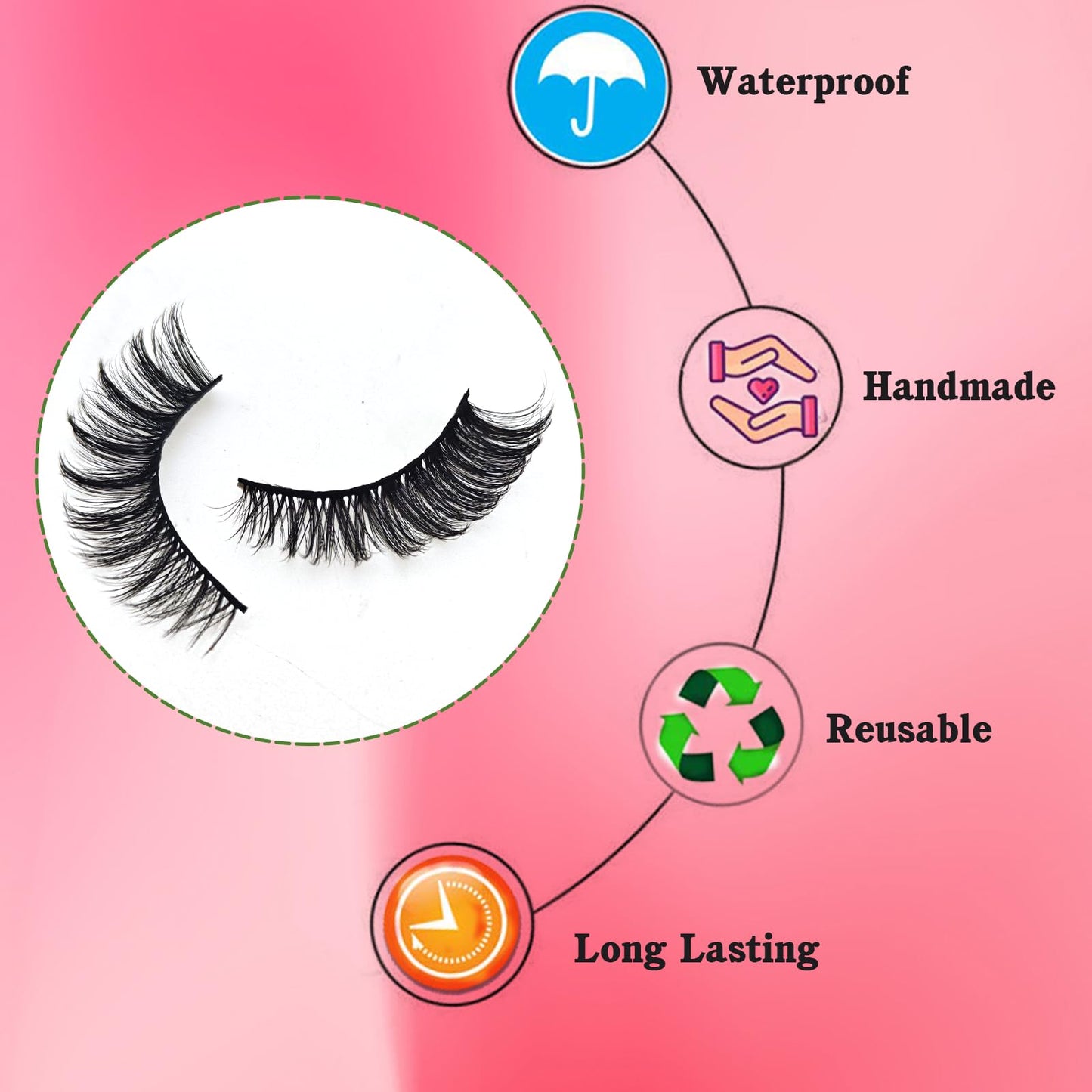 Royaomis 21 Pairs Russian Strips Lashes 12-18mm Wispy Fake Lashes that Look Like Extensions D Curl Lash Strips 3 Styles Natural False Lashes Mink(R-21)