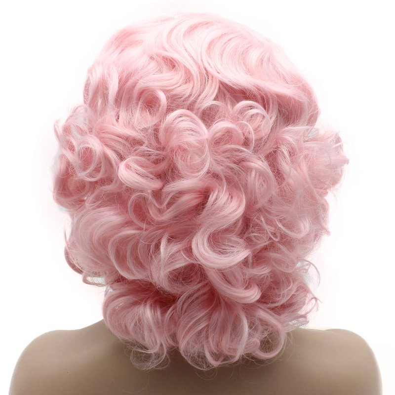 Pink Lace Front Wig | 10-Inch Heat-Friendly Synthetic Hair, Heavy Density, Realistic Look