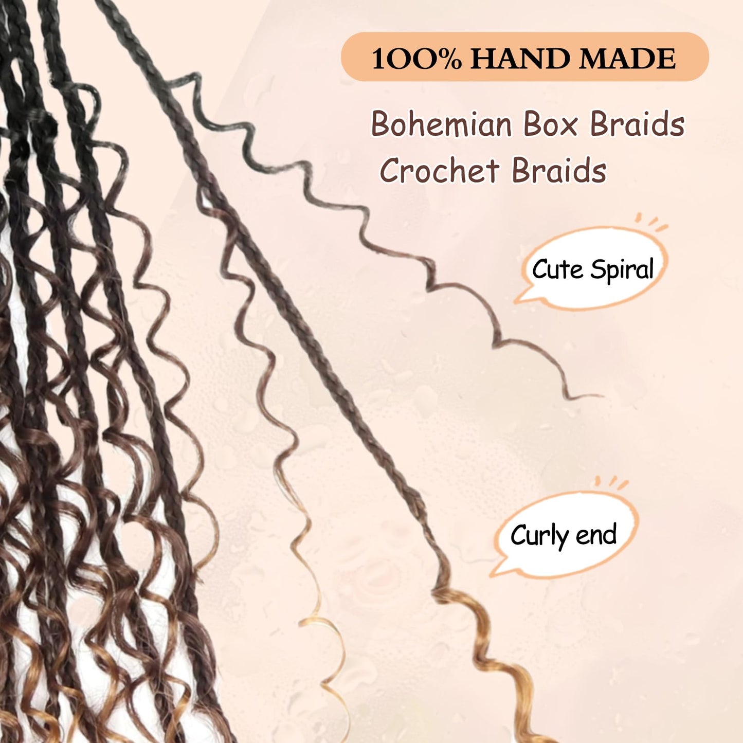 Goddess Boho Box Braids Crochet Hair for Black Women 16 Inch 1B-4-30