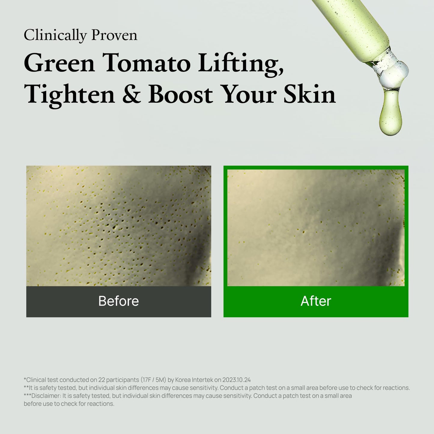FULLY Green Tomato Serum, Pore Tightening with 67% Green Tomato Extract, Vit C and PHA, Elastcity Boosting and Skin Moisturization, Fragrance Free, Vegan & Dermatologically Tested, 1.01 fl.oz