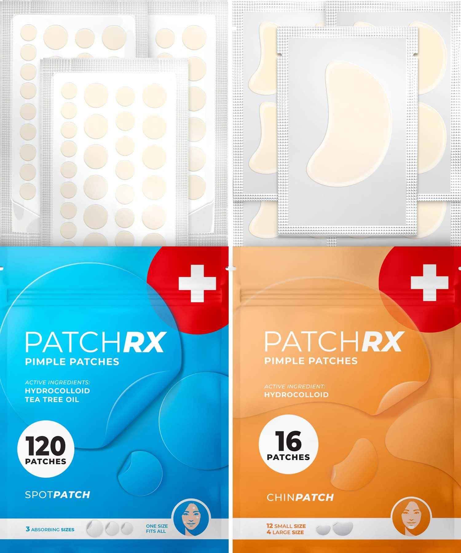 KEYCONCEPTS PatchRX Pimple Patches For Face - Spot Stickers + Chin Patches Bundle