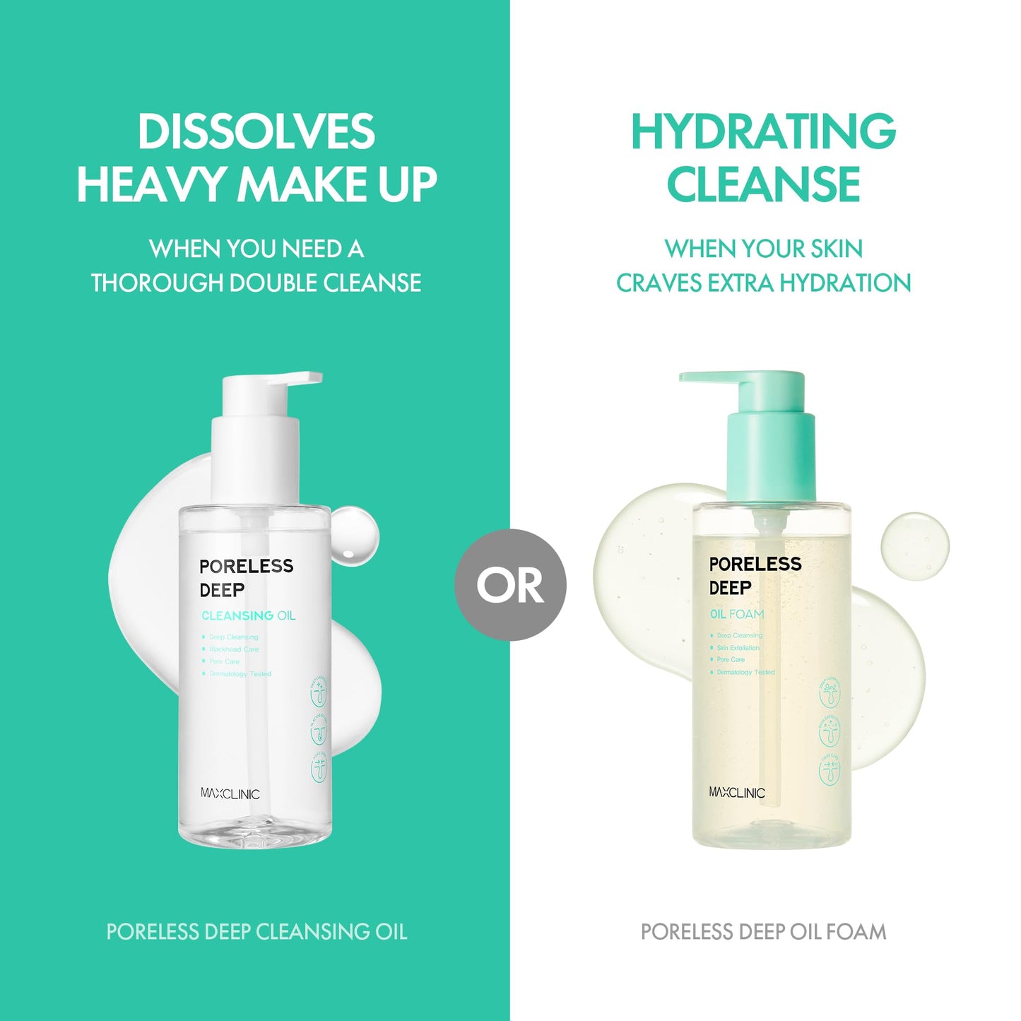 MAXCLINIC Poreless Deep Oil Foam Cleanser - Oil to Foam Face Wash Cleanser w/AHA BHA PHA, Hyaluronic Acid, and 6 Botanical Oils for Pore Care & Daily Makeup Cleansing - Korean Skincare (3.72 fl oz)