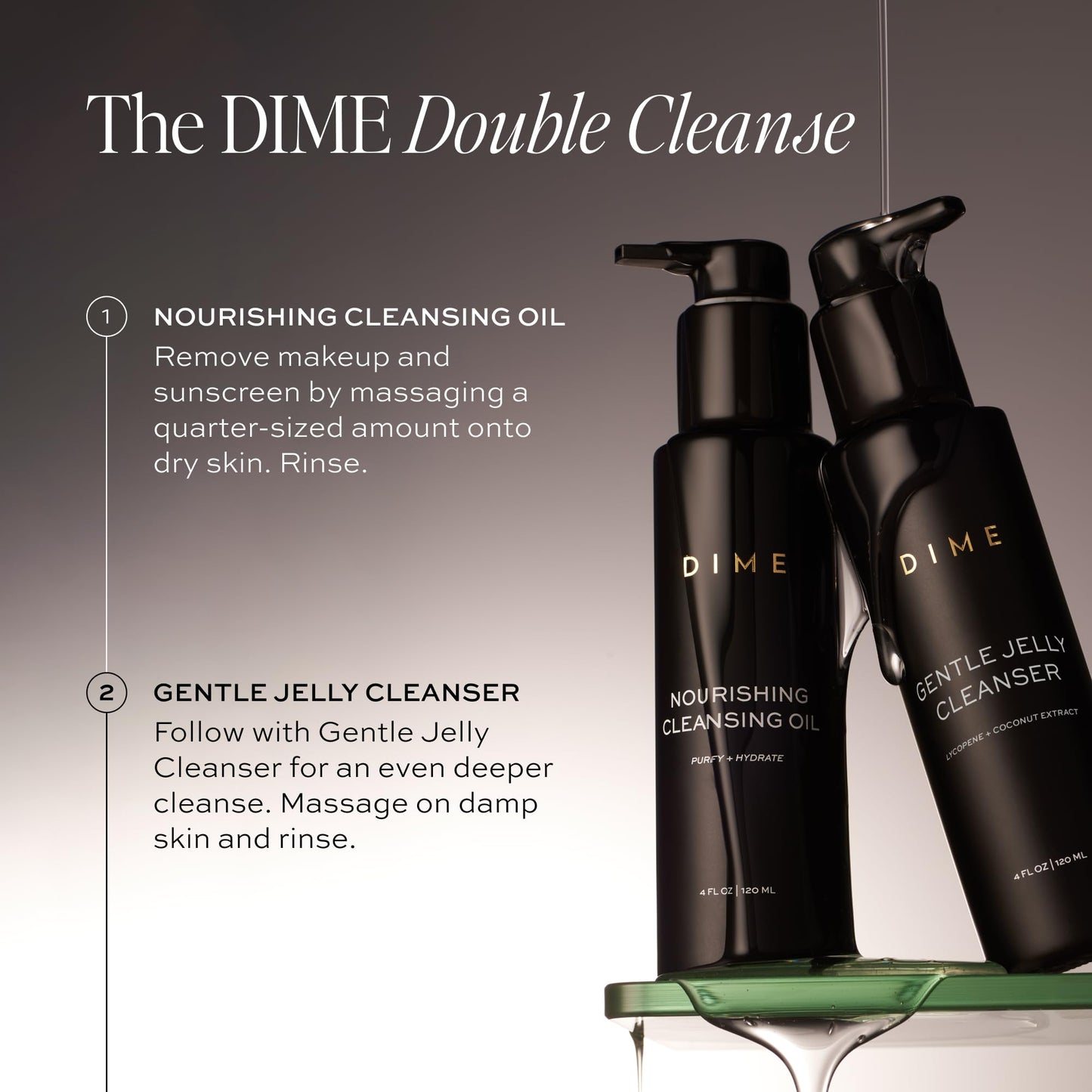 DIME Beauty Nourishing Cleansing Oil - 2-in-1 Cleanser & Makeup Remover with Meadowfoam, Jojoba & Elderberry Oil, Hydrating Oil Face Wash for All Skin Types, 4 oz / 120 ml