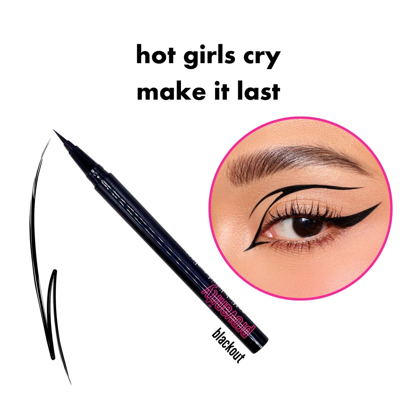 Provanity Cosmetics Catfish Liquid Eyeliner, Waterproof Liquid Eyeliner, Long Lasting Makeup with Fine Brush Tip Easy Apply Satin Finish, Smudge-Proof & Transfer-Proof - Blackout (Black)