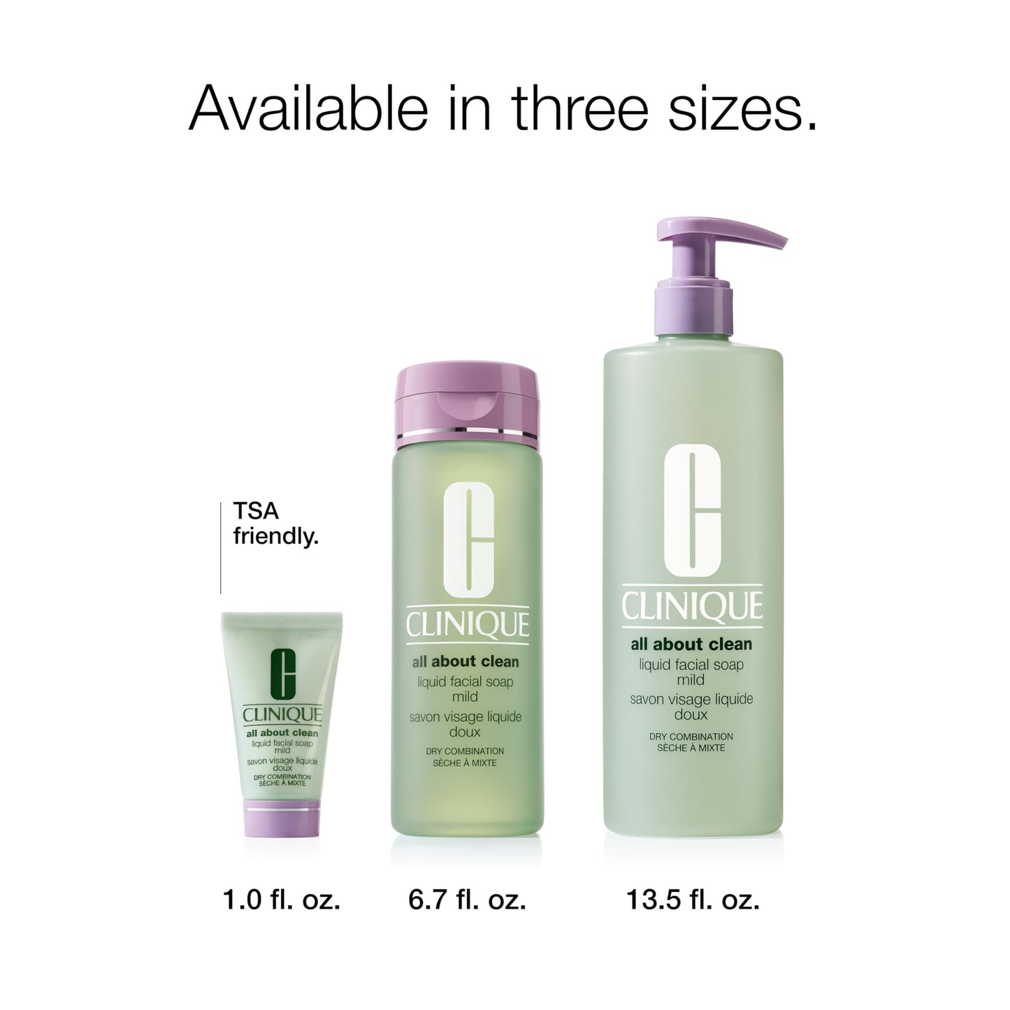 Clinique All About Clean Liquid Facial Soap Mild | Gentle Face Cleanser For Dry Combination Skin | Type 2 Face Wash | Step 1 in 3-Step Skin Care Routine, 6.7 Fl Oz