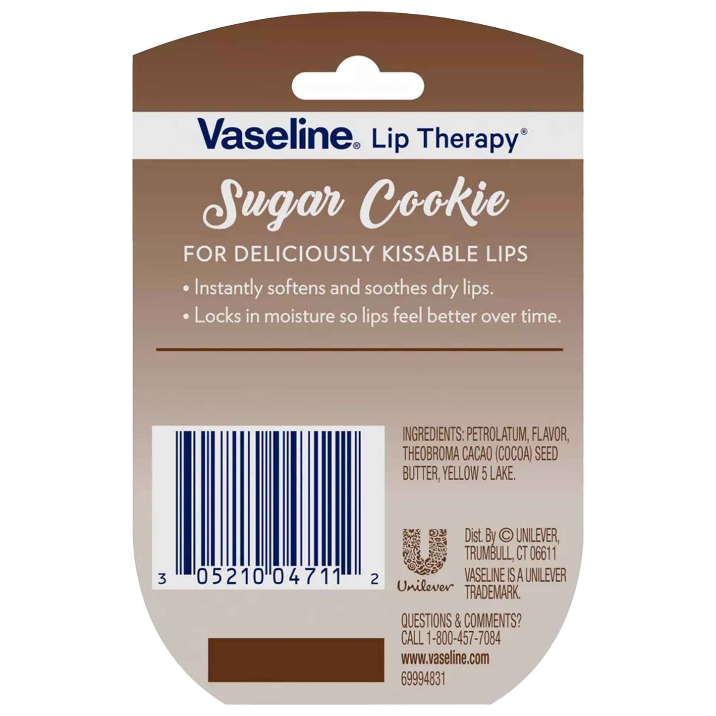 Vaseline Lip Therapy Sugar Cookie – Mini Vaseline Flavored Lip Balm, Hydrating Petroleum Jelly, Clear Lip Gloss, Travel-Size, 0.25 Oz Ea (Pack of 6)