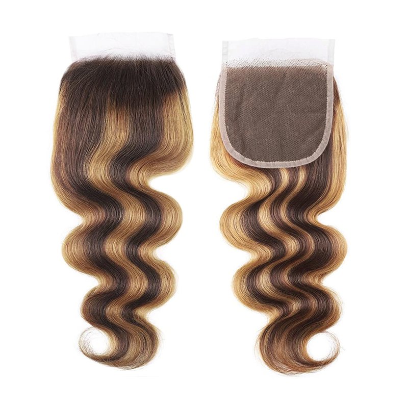 4/27 5x5 Hd Lace Closure 12 Inch Brazilian Virgin Human Hair Closure Bleached Konts Transparent Lace Pre Plucked With Baby Hair Natural Hairline Free Part For Women (P427 12 Inch)