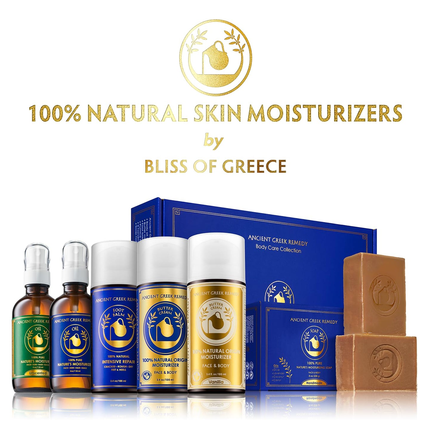 Ancient Greek Remedy Organic Face Moisturizer for Dry Skin - Anti Aging Face & Body Butter Cream - Almond, Jojoba, Olive, Rosehip, Vitamin E, Lavender Oil. Natural Lotion for Women & Men 3.4 oz