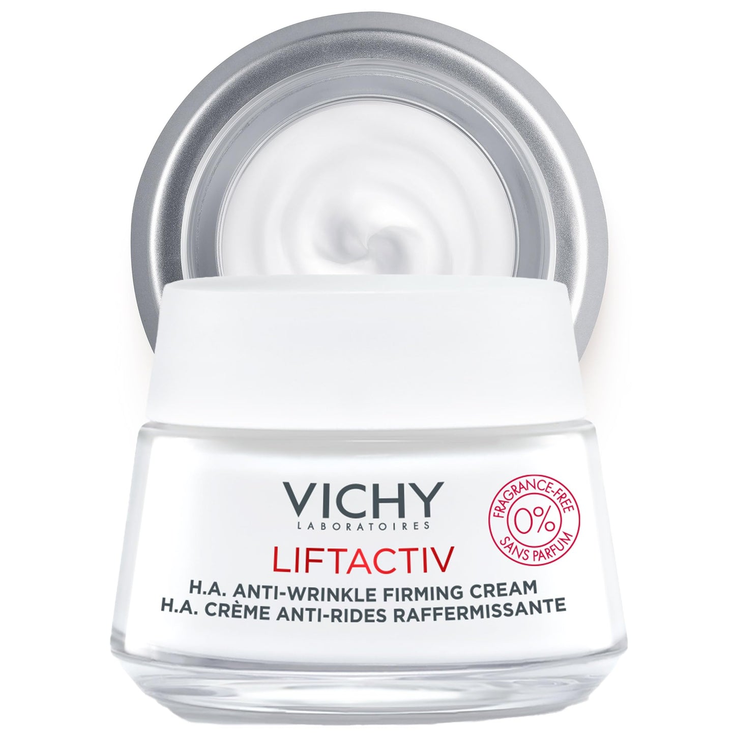 VICHY LiftActiv H.A. Anti-Wrinkle Firming Cream Fragrance Free, Anti Aging Face Cream With Vitamin C & Hyaluronic Acid, Smoothing & Firming For Wrinkles, Visibly Plumps Skin & Improves Radiance