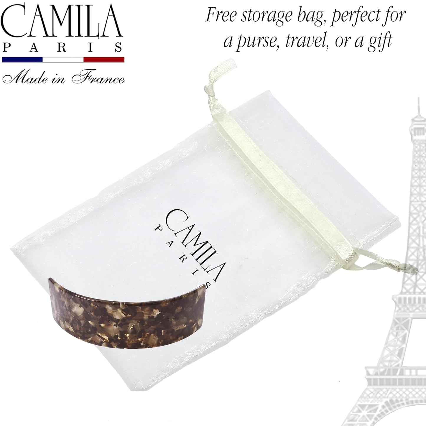French Hair Barrette Clip - Strong Hold for Thick Curly Wavy Hair | Handmade in France