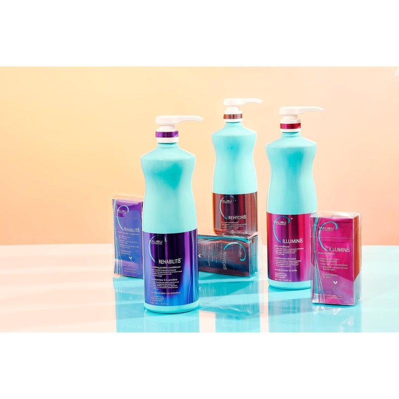 Malibu C REHYDR8 Moisture Conditioner (6 Packets) - Hydration Boosting Concentrate for Dry, Brittle Hair - Strand Reviving, Hydrating Conditioner for All Hair Types
