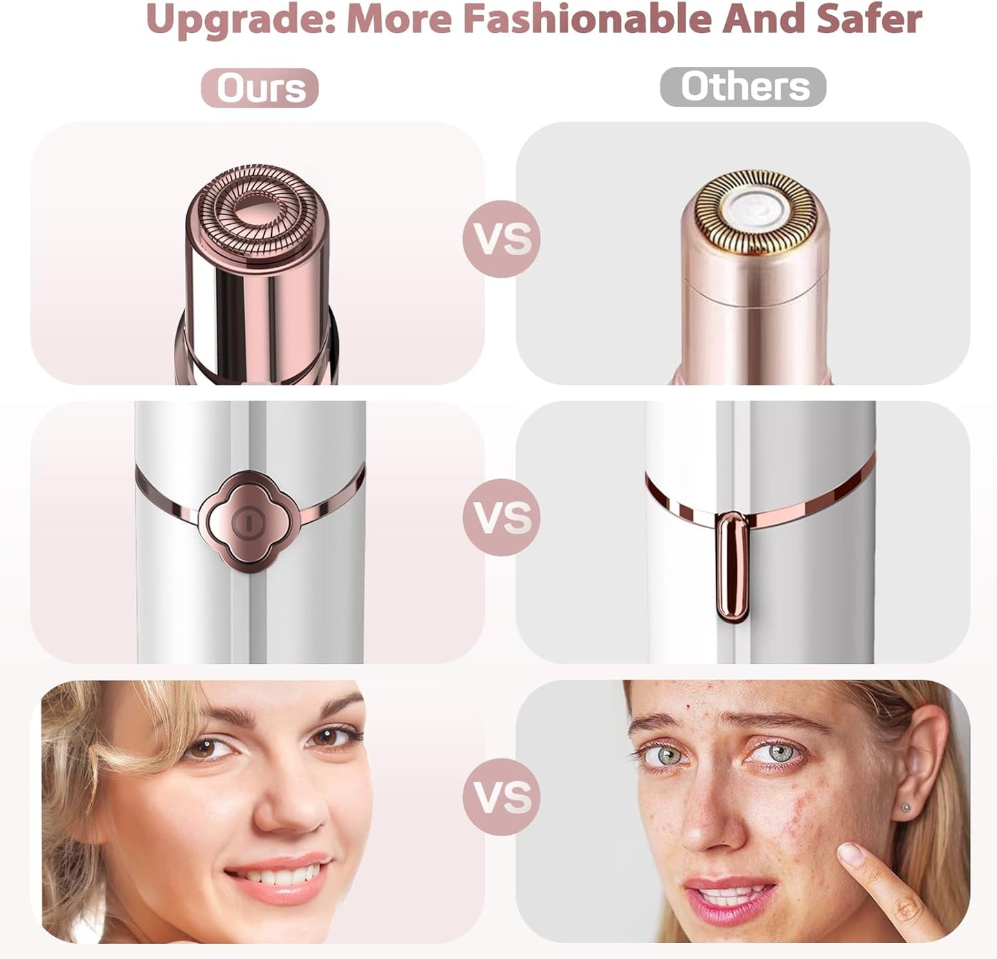 Facial Hair Removal Device for Women - 4 Replacement Heads | Chin & Upper Lip Trimmer