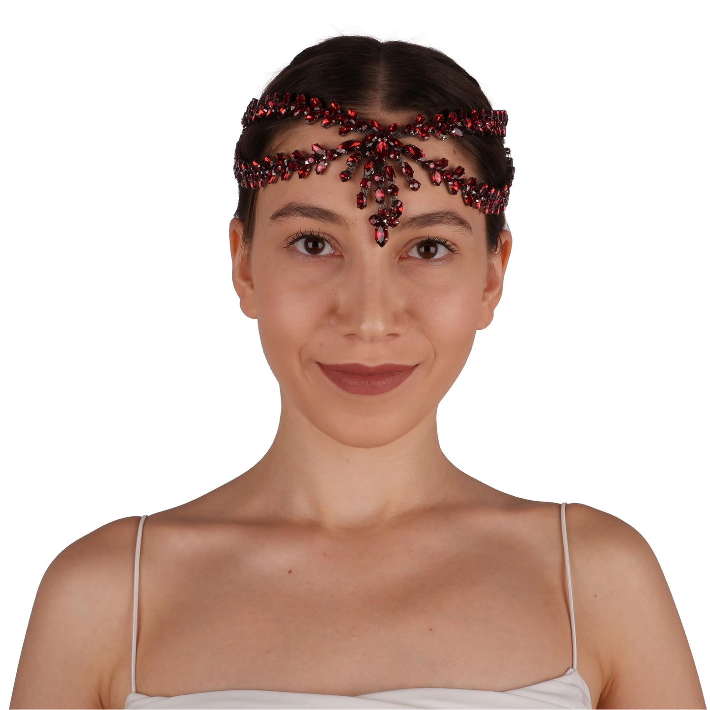 LIMELIA Bride Pediment for Henna Wedding | Glitter Bridal Hair Accessories, Crowns for Birthday Pageant Costume Party | Sultan Design - Burgundy