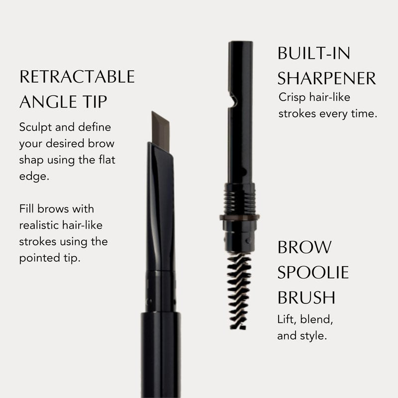 Xtreme Lashes Arch Defining Brow Pencil, Dark Brown, Waterproof, Smudge-Proof, Long-Lasting Makeup, Vegan, Angled Tip Eyebrow Pencil with Spoolie Brush