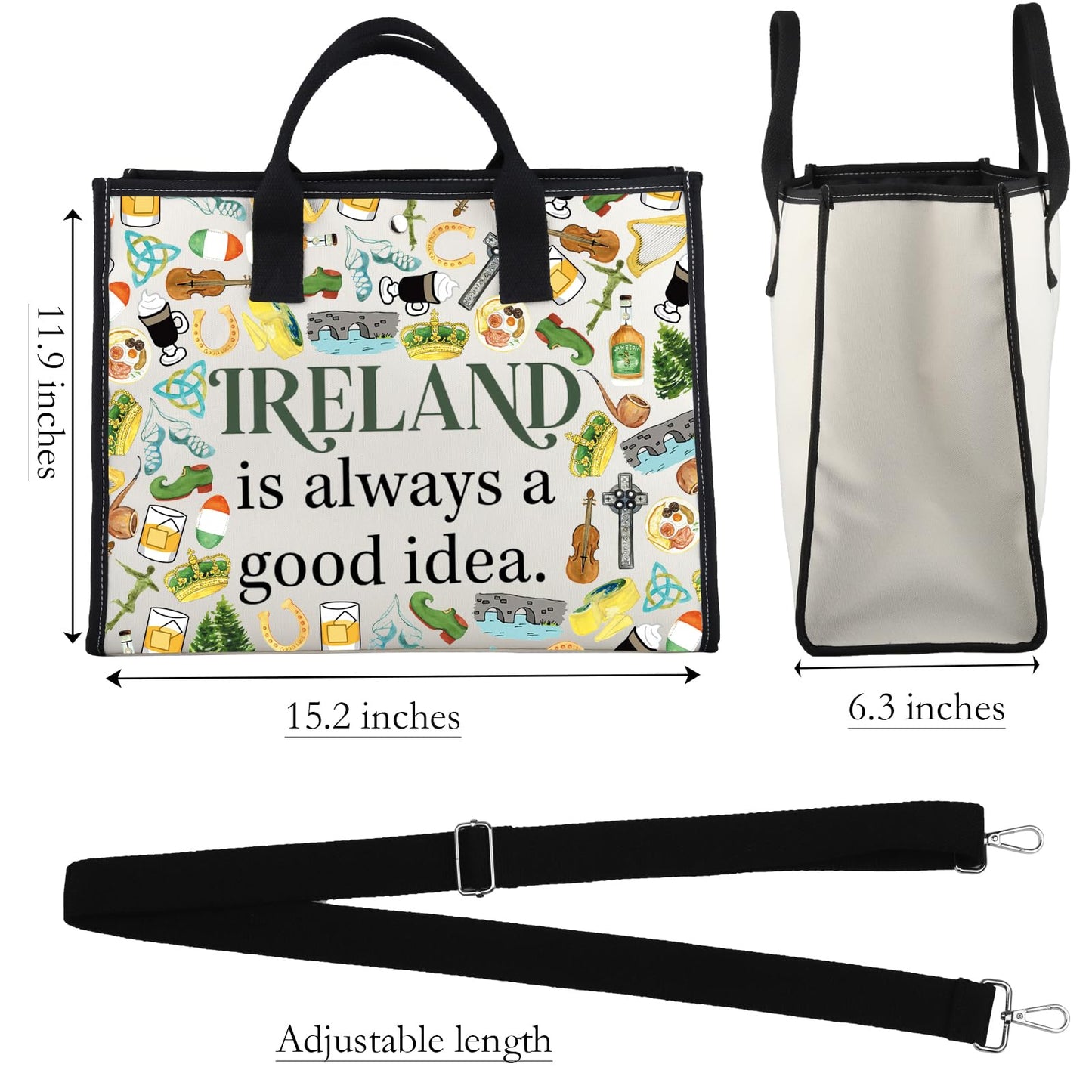WCGXKO Ireland Trip Gift Ireland Lover Gift Merch Zipper Pouch Makeup Bag LT