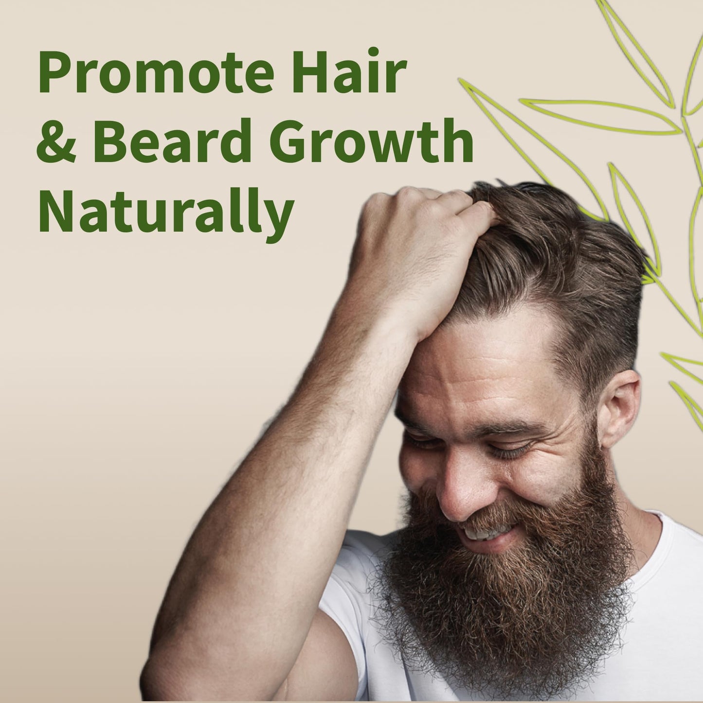 Hair Growth Supplement - Promotes Hair Regrowth, Stops Hair Loss & Boosts Beard Growth with Biotin, Kelp, Bamboo & More for Skin, Nails & Hair (60 Capsules)