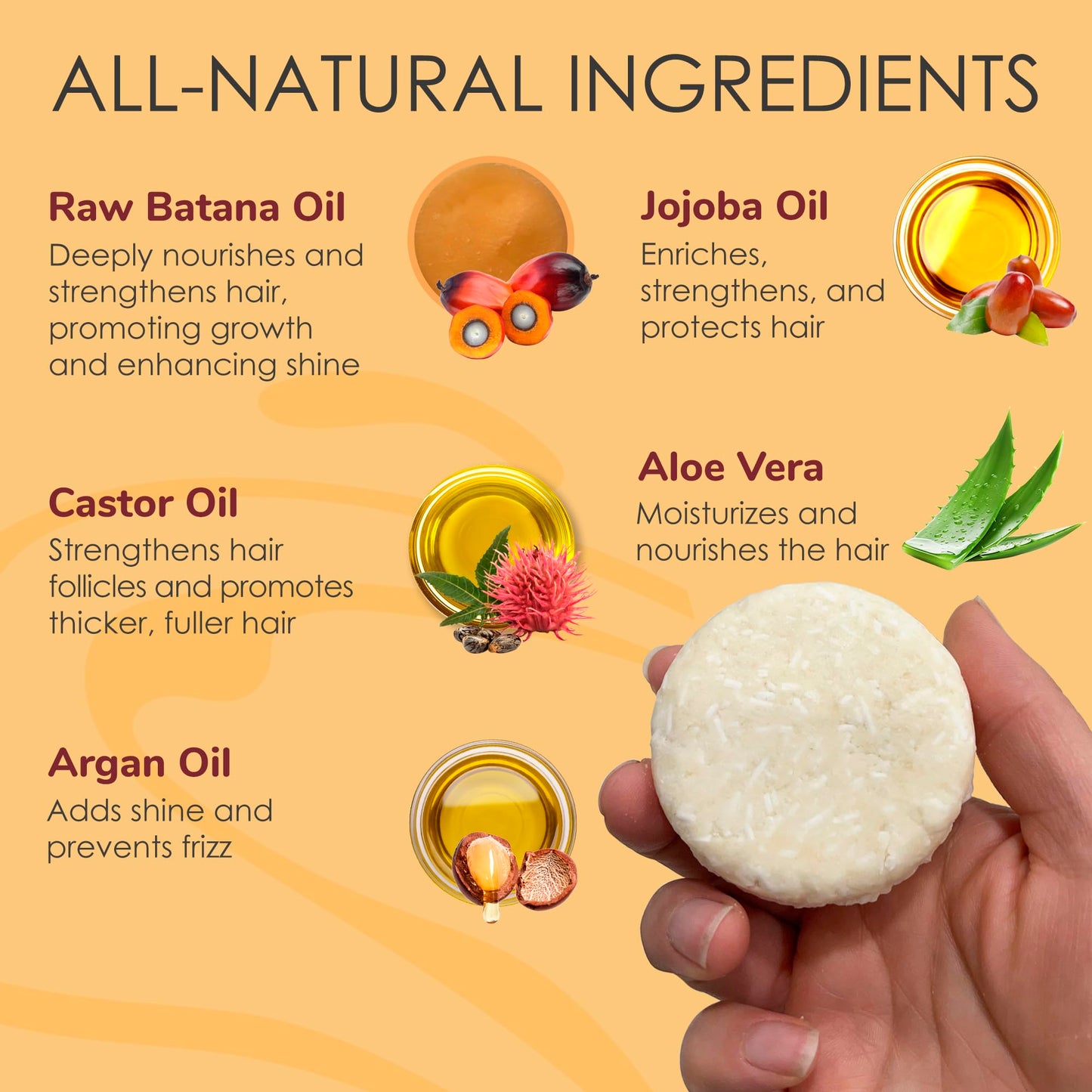 Relaxcation MADE IN USA Batana Oil Solid Shampoo Bar and Conditioner Bar for Hair Growth, Reduces Hair Loss, Hydrates Dry Hair, Improves Scalp Health Handcrafted in USA, Travel-Friendly