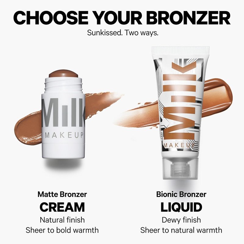 Milk Makeup Matte Bronzer Stick - Buildable Cream Formula with Mango Butter & Apricot Oil | Hydrating Multi-Use for Sunkissed Glow