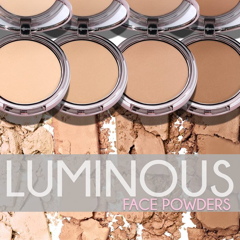 Girlactik Luminous Face Powder – Radiant Finish Pressed Powder for Natural Glow & Smooth Skin – Lightweight, Buildable Setting & Finishing Powder | Vegan, Cruelty-Free Compact (Light)