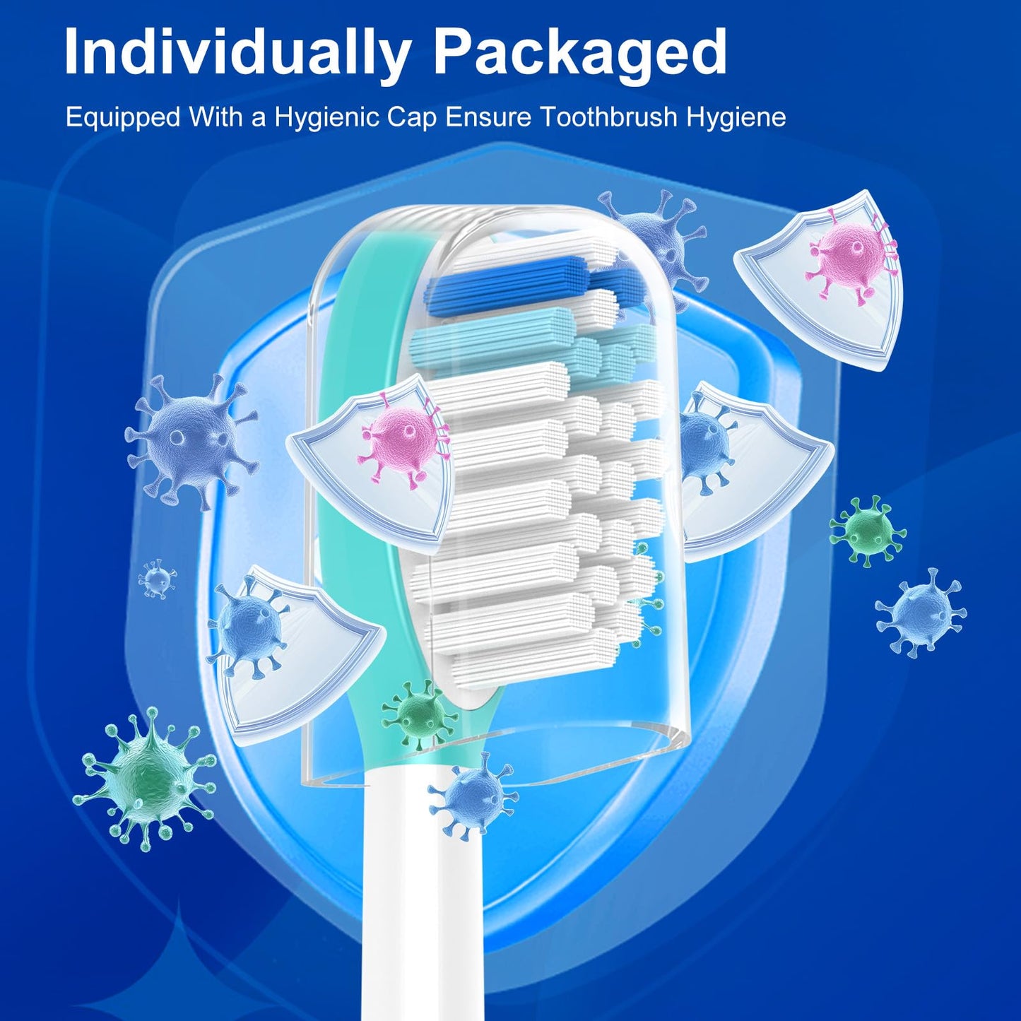 Kids-Replacement-Heads for-Philips-Sonicare,Toothbrush-Replacement-Heads Age 7+,Soft Bristles Replacement Toothbrush Heads for Children, Blue and Pink,10 Packs
