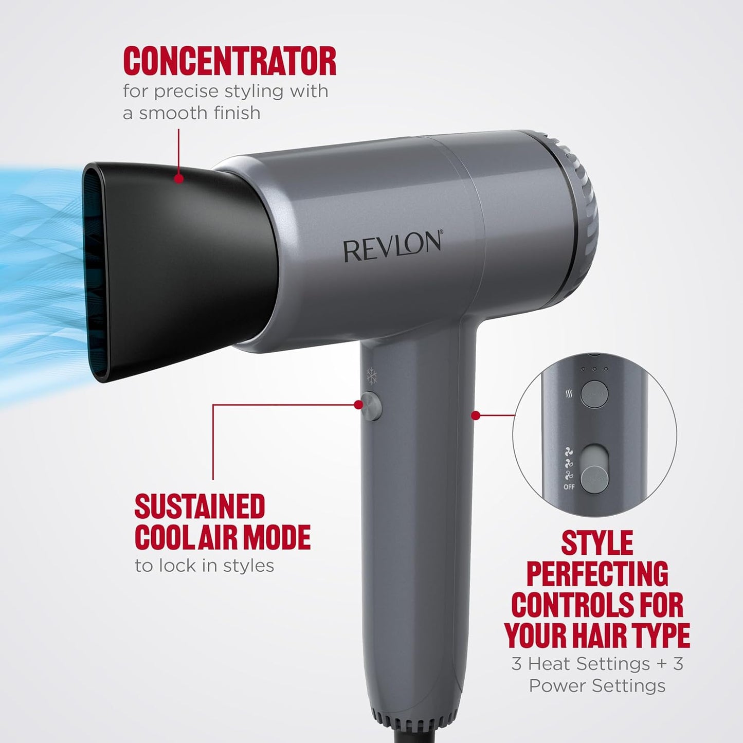 Revlon PowerMove Hair Dryer - Lightweight Blow Dryer with Advanced BLDC Motor for Salon-Quality Performance