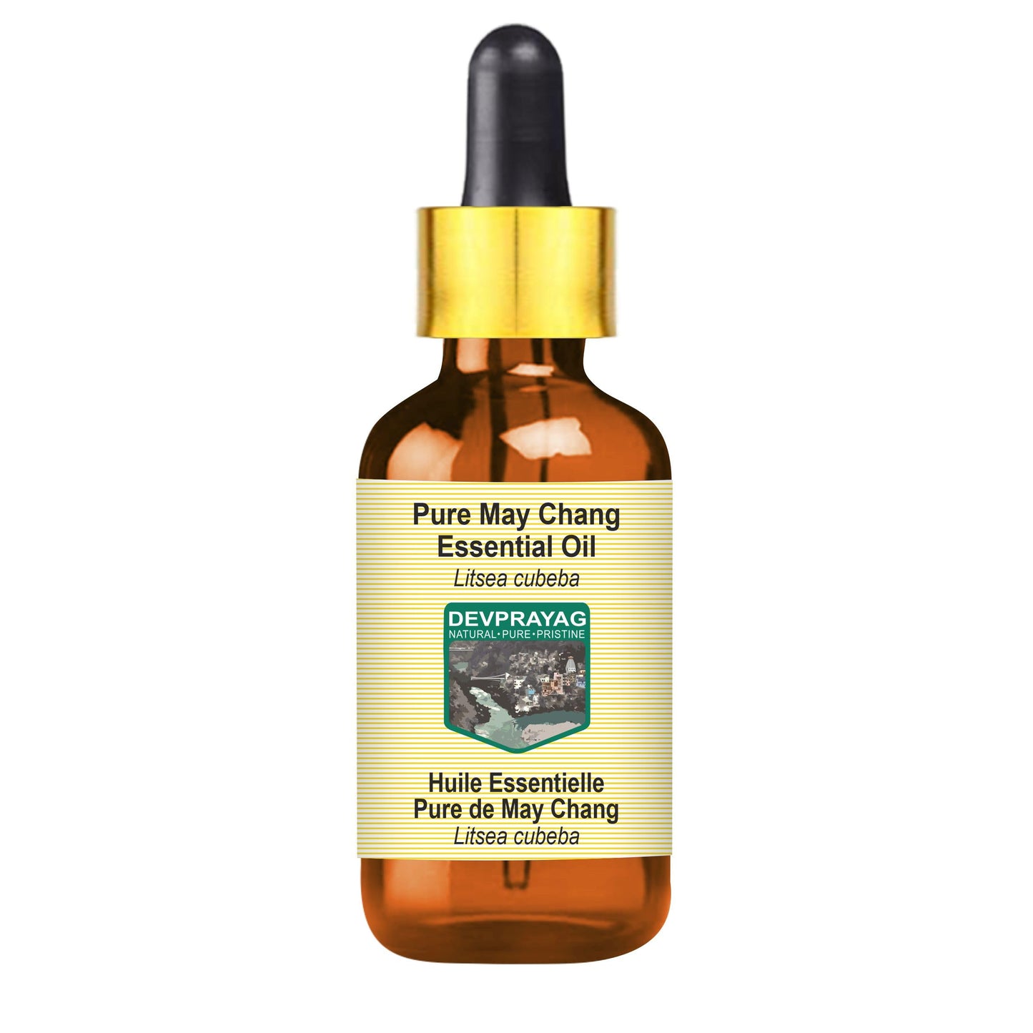 Devprayag May Chang Essential Oil (Litsea cubeba) with Glass Dropper | Pure | Non-Sticky | Non-Greasy | Lightweight | Men & Women | All Skin Types | Steam Distilled 100ml (3.38 oz)