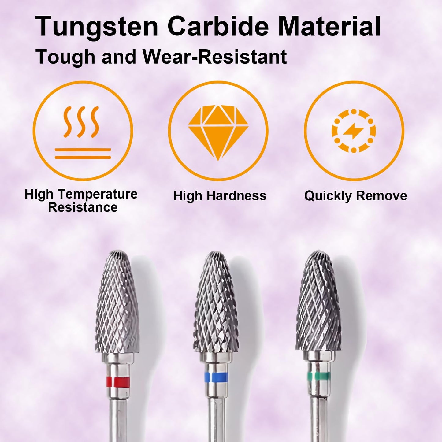FORTMATE 10Pcs Nail Drill Bits Set, 3/32'' Diamond Drill Bits for Electric Nail Drill, Cuticle Removal, Acrylic & Gel Nails – Professional E-file Bit Kit for Manicure Pedicure Home Salon