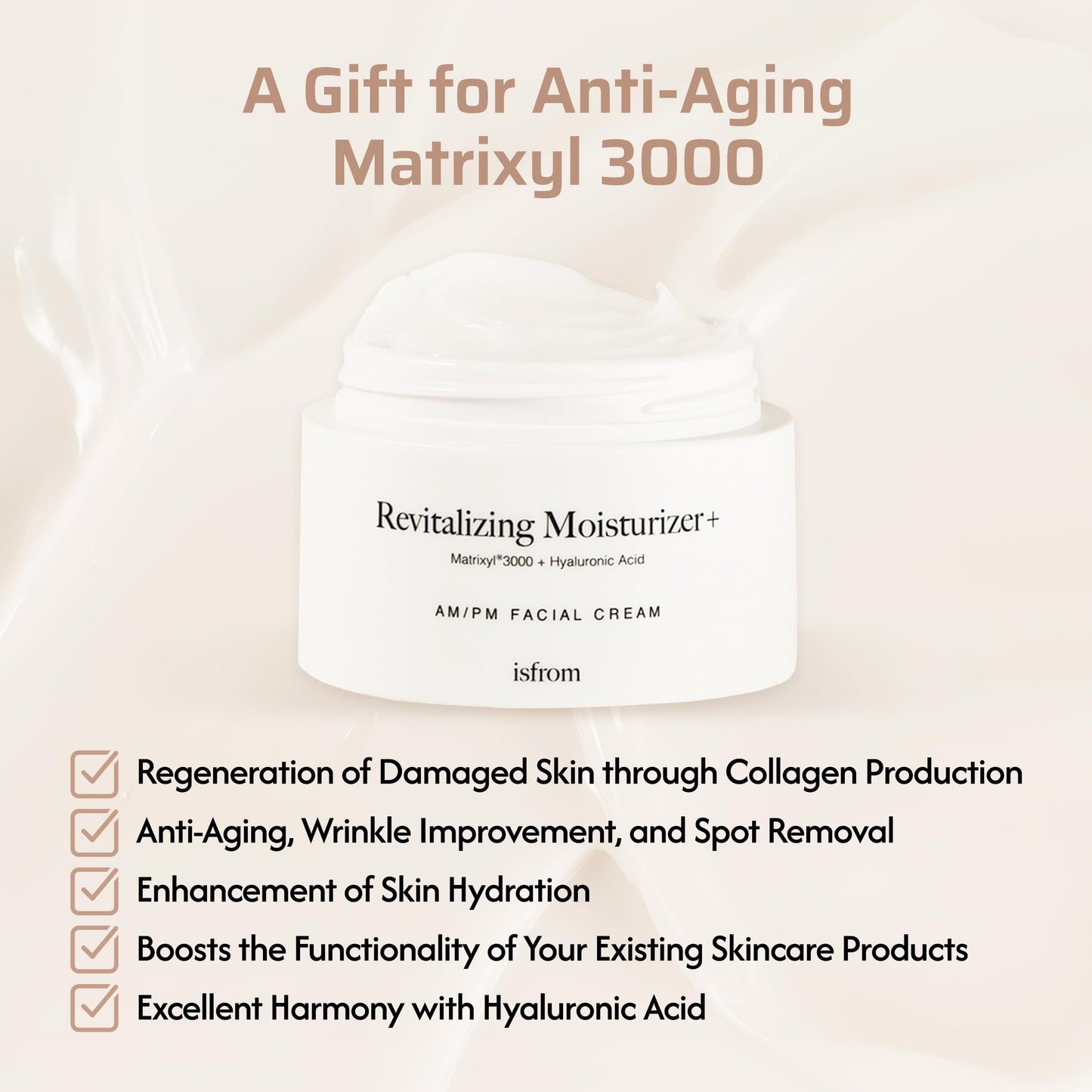 IS_FROM Revitalizing Moisturizer+, Korean Night Cream, Matrixyl 3000, Vegan