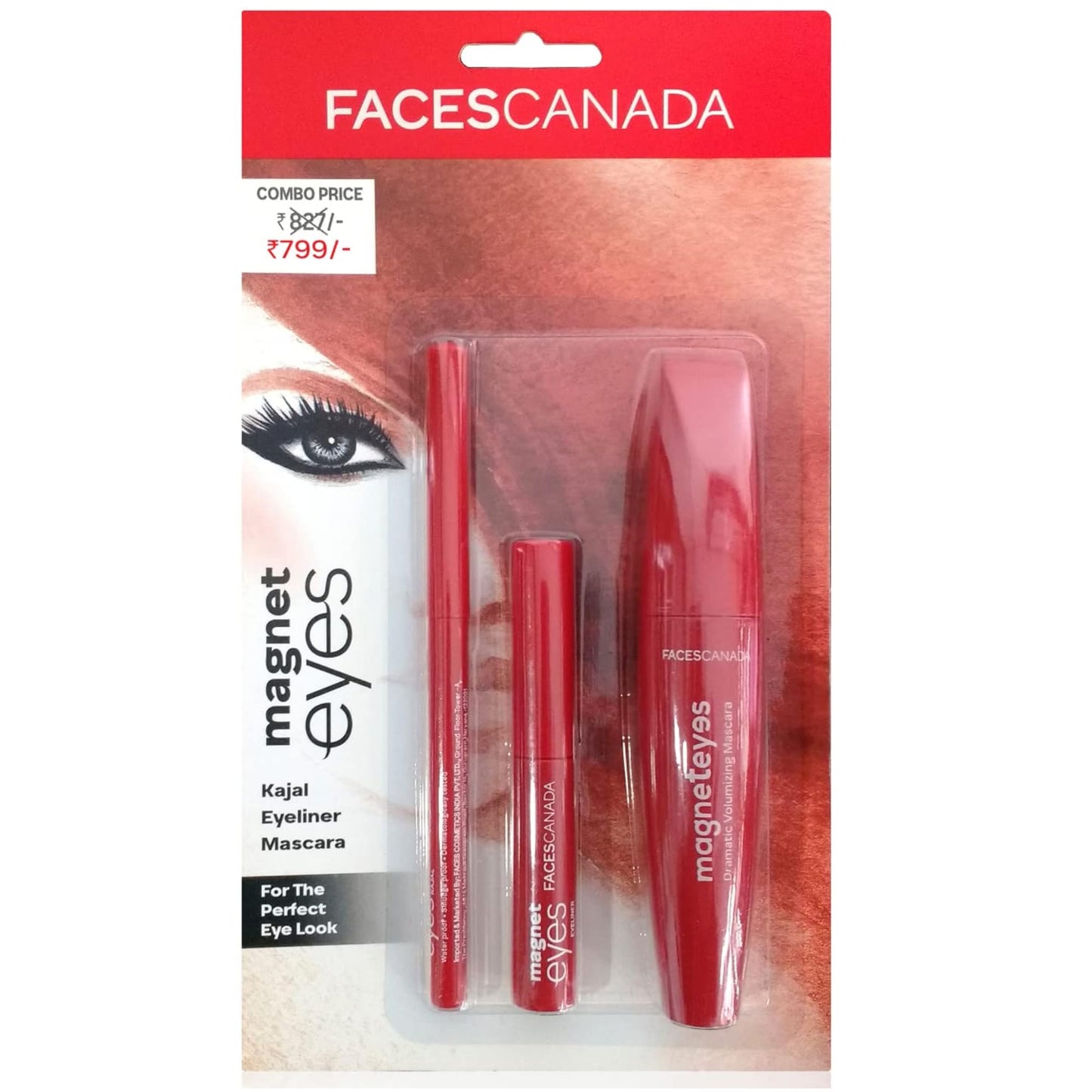 Facescanada Eye Makeup Combo – Eyeliner Pencil, Liquid Eyeliner & Mascara Set | Smudge Proof, Long Lasting & Bold Black Formula | Eye Kit for Daily & Party Wear | 3 Piece Set