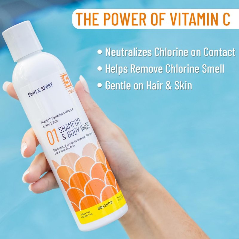 Swim Shampoo & Conditioner Set - Vitamin C Chlorine Removal, Restores Softness & Gentle Cleansing | 16 fl oz Total