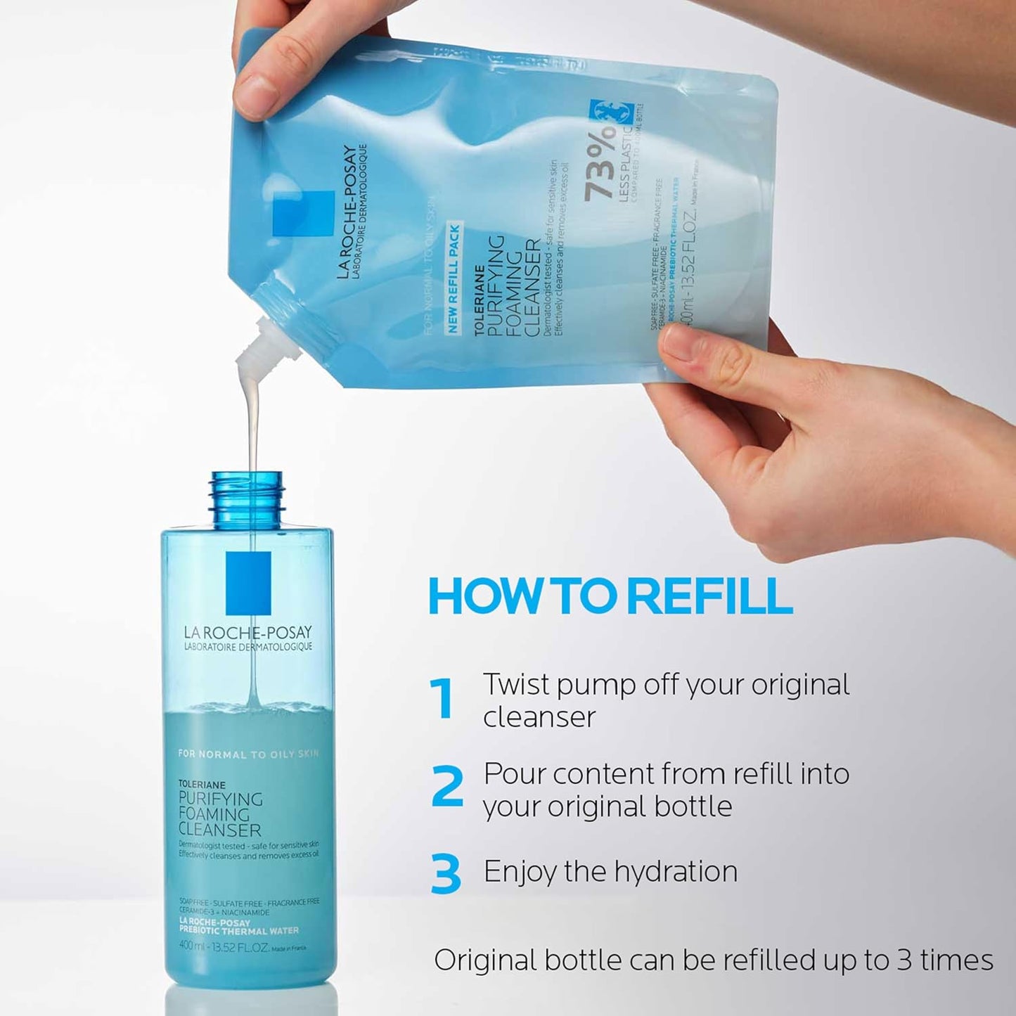 La Roche-Posay Toleriane Foaming Facial Cleanser - Oil-Free Face Wash with Niacinamide & Ceramides for Sensitive Skin | Gentle Pore Cleanser