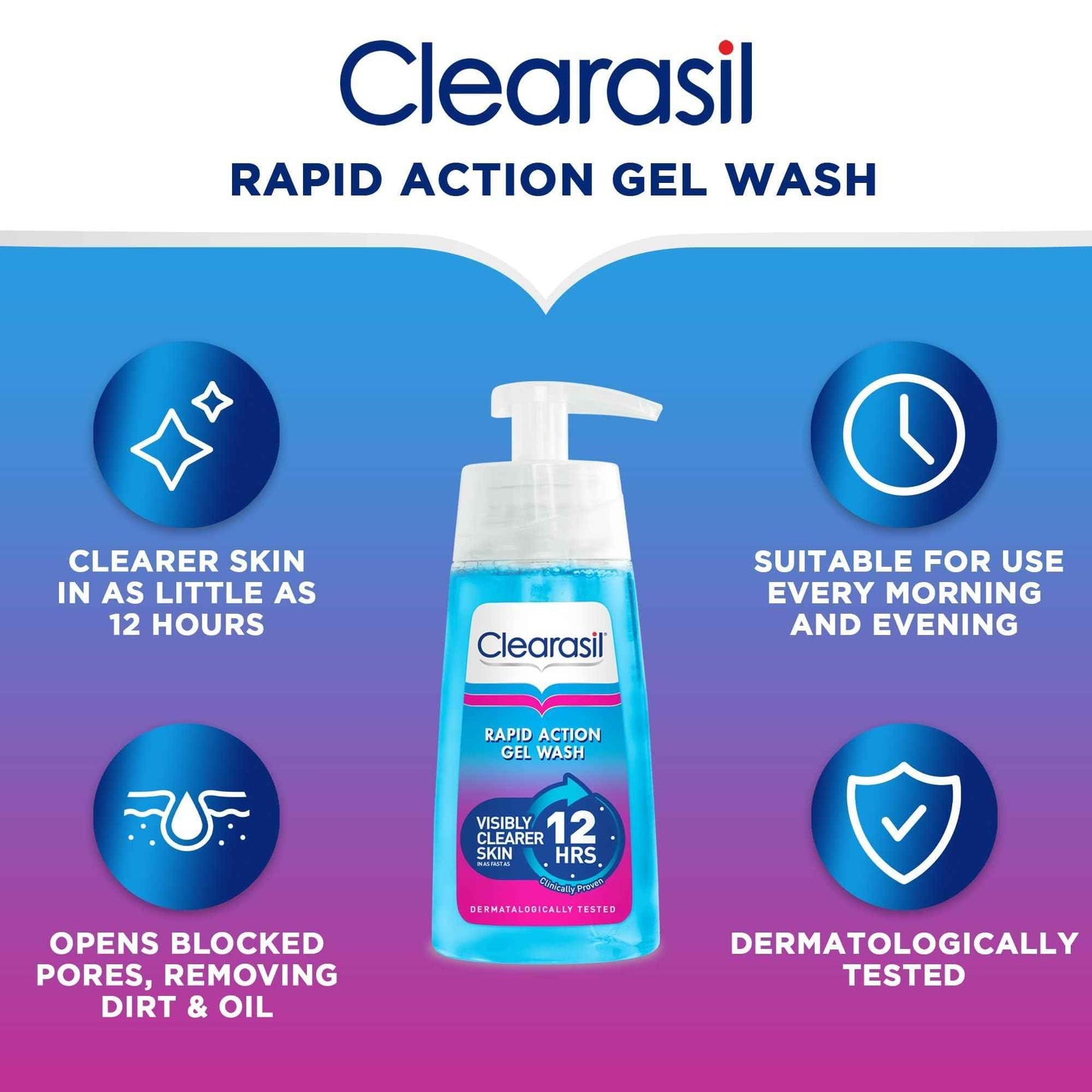 Clearasil Ultra Rapid Action Gel Wash 12 hours