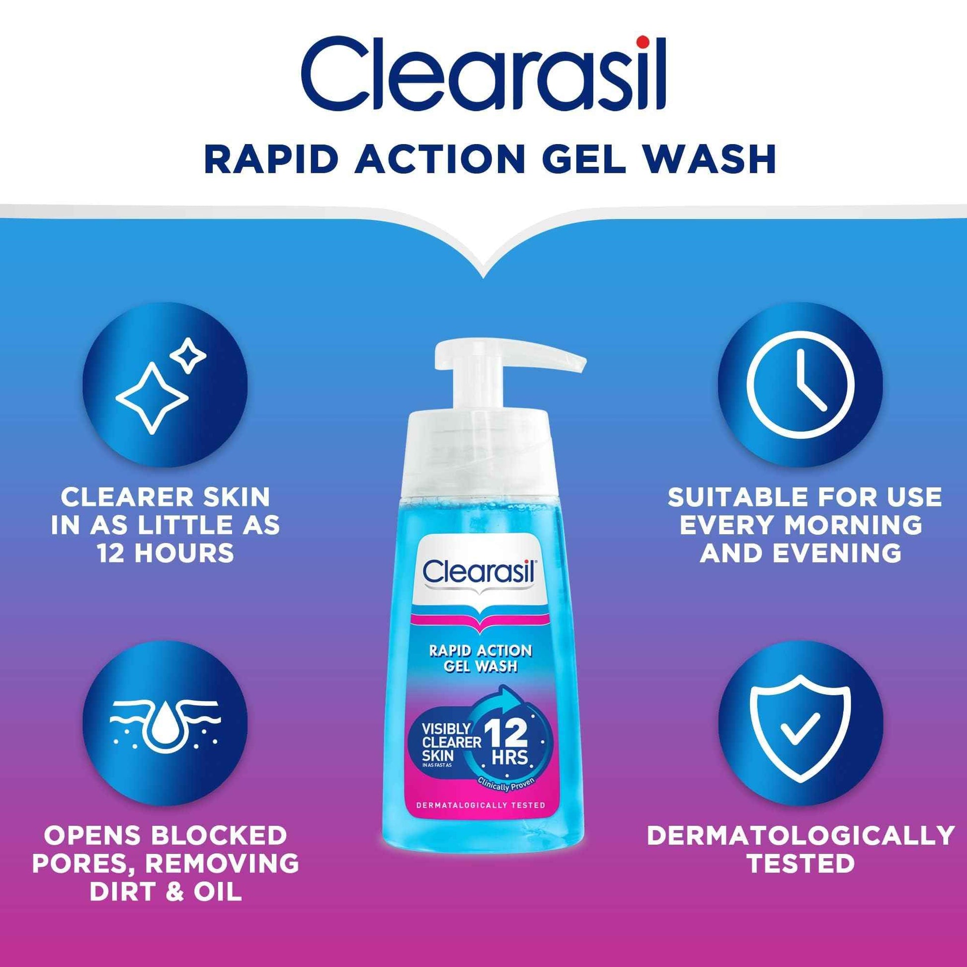 Clearasil Ultra Rapid Action Gel Wash 12 hours