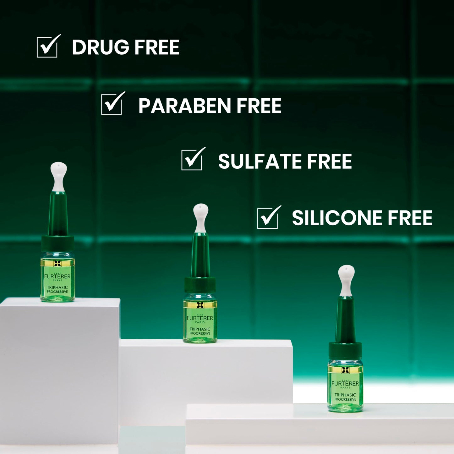 Rene Furterer TRIPHASIC Progressive Concentrated Serum, Thinning Hair Suitable for those Experiencing Hereditary & Hormonal Thinning, Drug Free Hair Thickening Serum, Energize Scalp, Hair Health