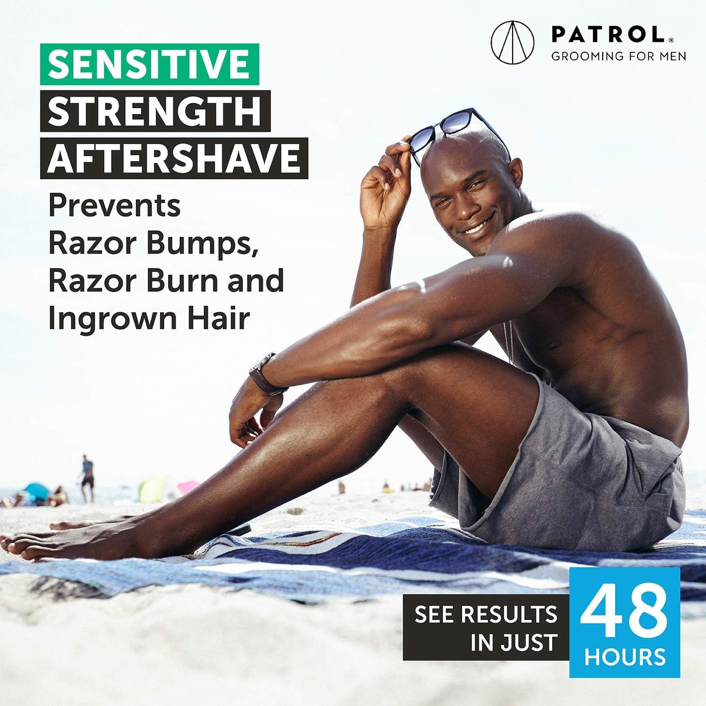 Bump Patrol Sensitive Strength Aftershave Treatment Serum – Razor Bump Stopper and Ingrown Hair Treatment for Men and Women, Alcohol Free Ingrown Hair Serum for Sensitive Skin 2 oz (Pack of 4)