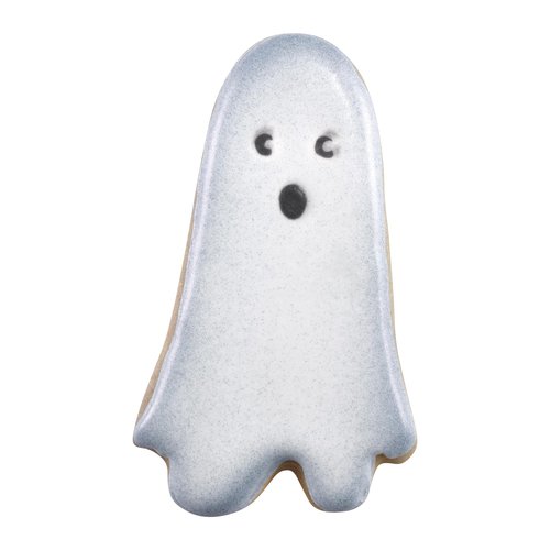 R & M International 8025 Ghost Shaped Tinplated Steel Cookie Cutter, 3.5", Gift Tag Carded