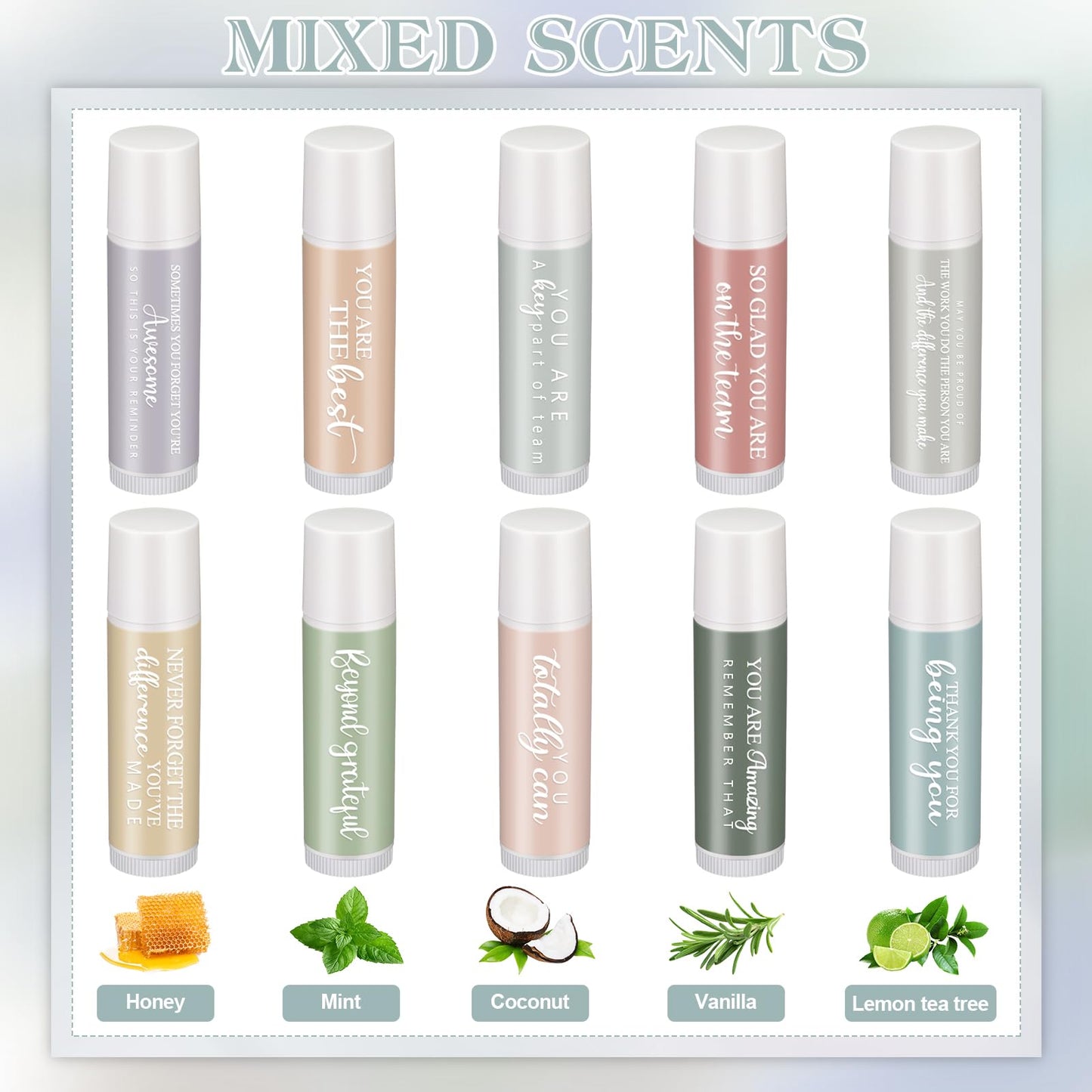 Swiffen 50 Sets Employee Appreciation Gifts Lip Balm Bulk Thank You Gifts for CNA Nurse Paraprofessional Women Team Coworkers Staff Volunteer Baby Shower Bridal Wedding Favors for Guests