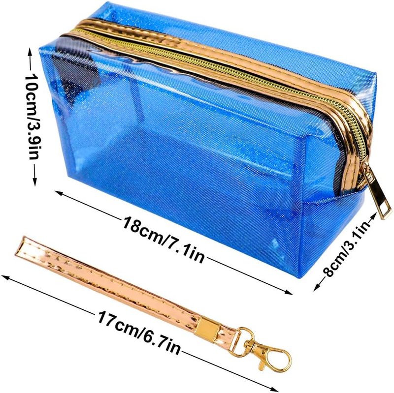 Waterproof Cosmetic Bag Set - 5 Pack Portable Translucent Makeup Pouches | Travel Toiletry Organizers