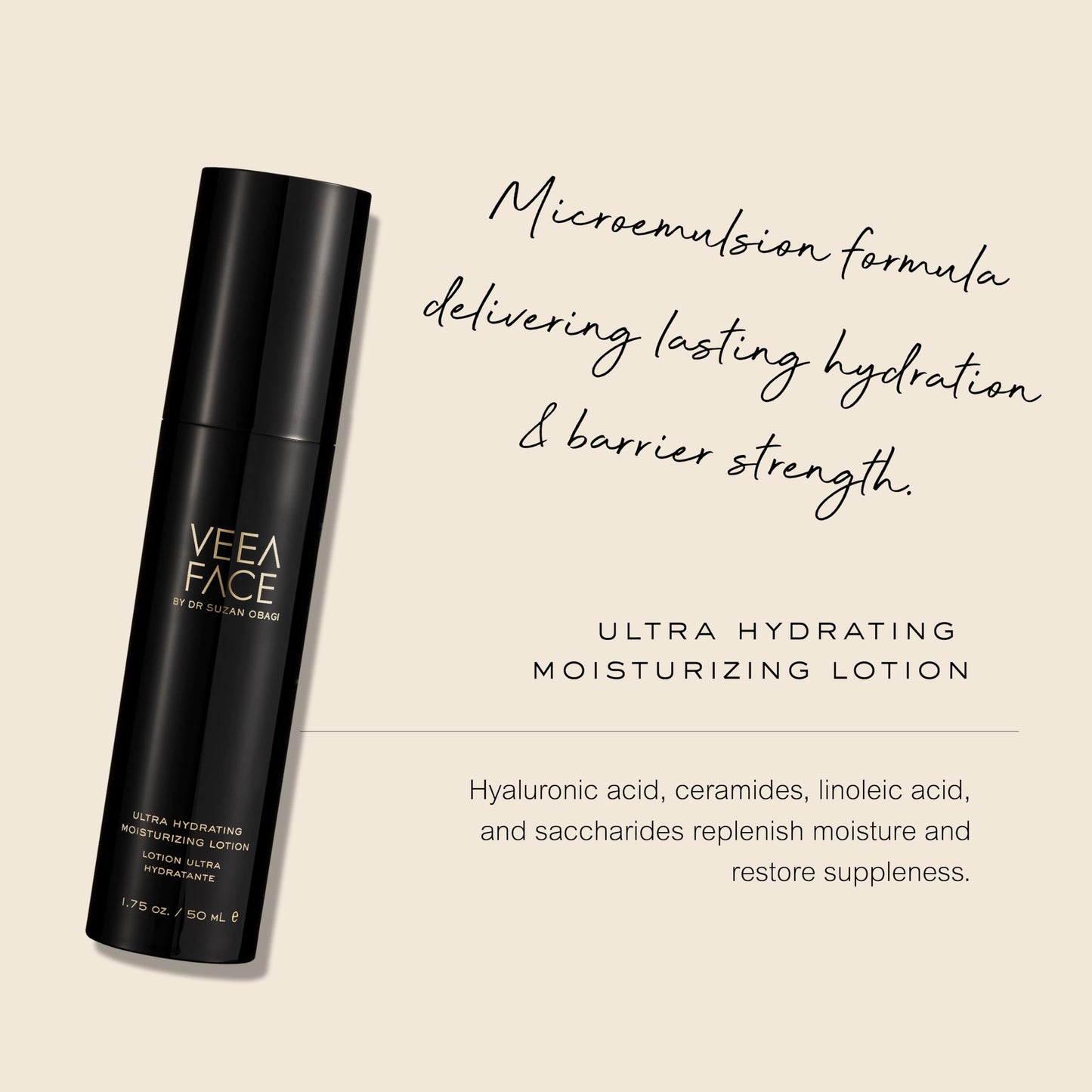 Veea Face by Dr. Suzan Obagi - Ultra Hydrating Moisturizing Lotion | Rich, Light-Weight, Moisturizing | Soothe + Restore Skin (1.75 fl oz | 50 ml)